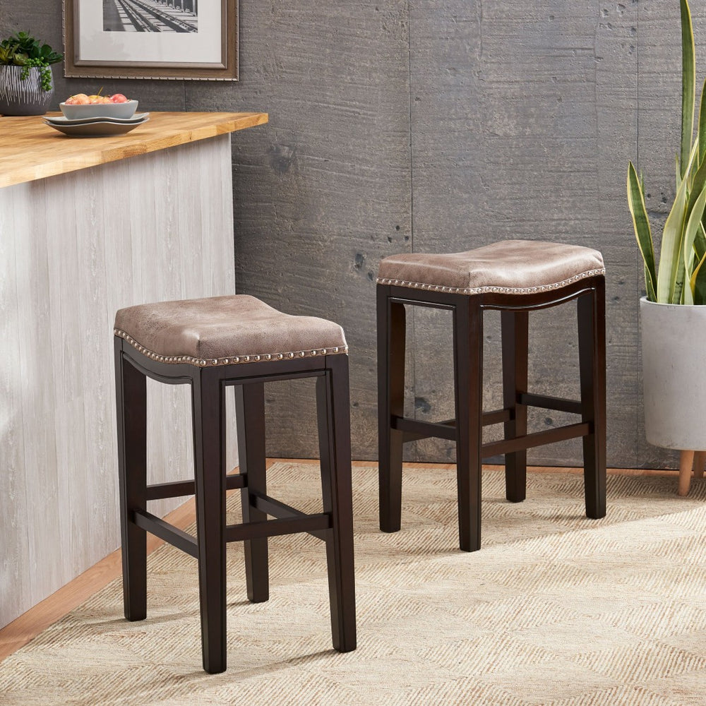 English Elm Tiffin Woven Cane Foldable Outdoor Counter Stools Acacia Wood Bistro Set of 2 67703.00FGRY