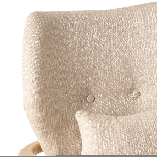 English Elm Christopher Knight Home® - Mid Mid Century Modern Fabric Club Chair with Button-Tufted Back and Accent Pillow, Tapered Birch Legs, Stylish Comfort (31.25˝W x 26.25˝D x 32.75˝H) Beige 59135.00