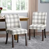 Christopher Knight Home® - Noble House - Harman Contemporary Upholstered Plaid Dining Chairs - Set of 2