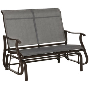 English Elm 2-Person Outdoor Glider Bench with Breathable Mesh Seats, Powder-Coated Steel Frame, 528 lb Capacity W2225142508