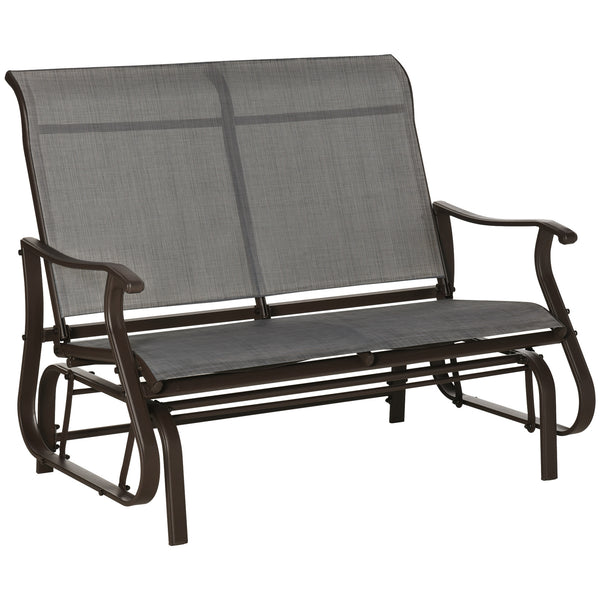 English Elm 2-Person Outdoor Glider Bench with Breathable Mesh Seats, Powder-Coated Steel Frame, 528 lb Capacity W2225142508