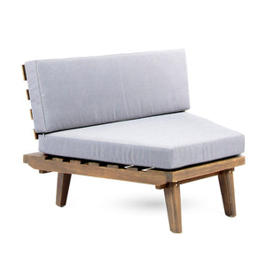 English Elm Hillcrest Solid Acacia Corner Sofa with Built-in Side Table for Outdoor Living 61288.00L-R-TSET