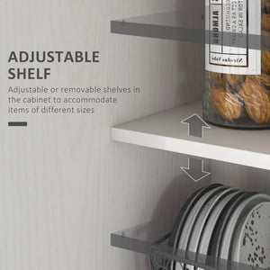 English Elm 63" Kitchen Pantry Storage Cabinet White — 14-Tier Freestanding Cupboard with Adjustable Shelves, Anti-Tip Safety, Versatile Room Storage W2225S00028