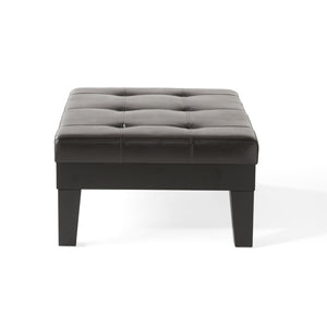 English Elm Chatham Bonded Leather Storage Ottoman with Slide Out Drawer and Tapered Legs 52423.00