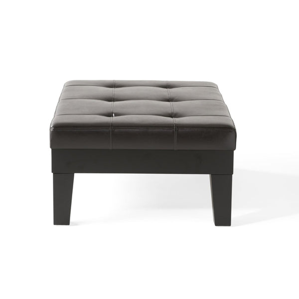 English Elm Chatham Bonded Leather Storage Ottoman with Slide Out Drawer and Tapered Legs 52423.00