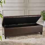 Christopher Knight Home® - Noble House - Mission Brown Tufted Faux Leather Ottoman Storage Bench