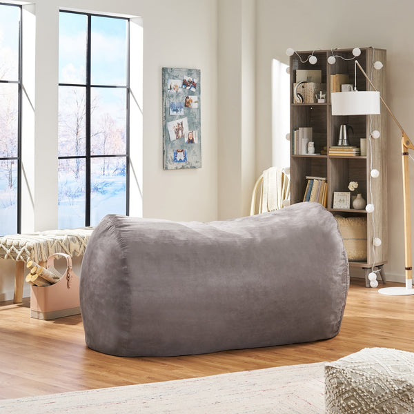 English Elm Christopher Knight Home® - Asher Charcoal Microfiber Suede 6.5ft Cylinder Bean Bag Cover – Soft, Removable, Childproof Zipper 37957.00SKIN