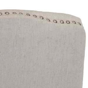 English Elm Christopher Knight Home® - DINING Button-Tufted Beige Fabric Chairs Set of 2 with Nailhead Accents & Weathered Wood Legs - Elegant 63229.00BGE