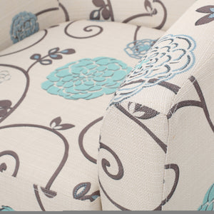 English Elm Christopher Knight Home® - PLAZA Club Chair with Plush Upholstery and Mid-Century Profile — Cozy, Stylish Accent Seat for Living Rooms White+Blue 31 L x 29.25 W x 26.25 H 46619.00FWBLU