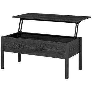 English Elm 39" Modern Lift Top Coffee Table Desk with Hidden Storage, Floating Extendable Work Surface, Black Woodgrain (39") W2225142647