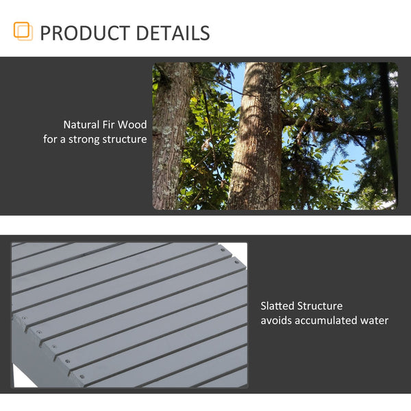 English Elm 3-Piece Folding Adirondack set with Ottoman & Side Table, Rustic Gray Wood, High-Back Comfort for Patio W2225142506