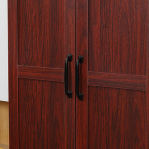 English Elm 63" 2-Door Kitchen Pantry Cabinet with 5-Tier Shelves, Adjustable Shelves, Anti-Tip Strap, Espresso Finish W2225142657