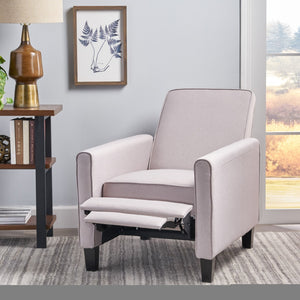 English Elm Recliner Pushback Accent Chair Floral Fabric Upholstered for Living Room Comfort 52422.00FWET