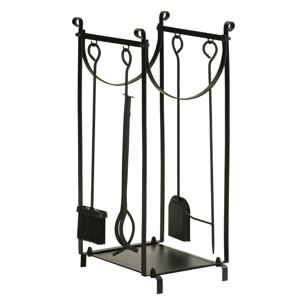 English Elm Firewood Rack With Tools - Sturdy Two-Tier Holder For Indoor/Outdoor Use, Organizes Logs Neatly & Safely W2225142610