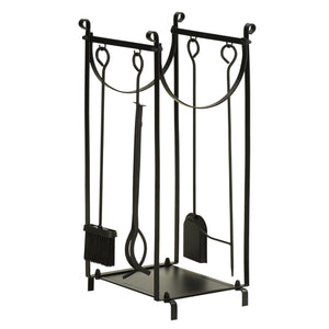 English Elm Firewood Rack With Tools - Sturdy Two-Tier Holder For Indoor/Outdoor Use, Organizes Logs Neatly & Safely W2225142610