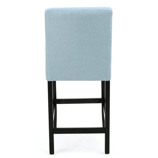English Elm Christopher Knight Home® - ZUMA Plush Fabric Counter Stool with Breathable Upholstery, Thick Padded Support and Easy Care Finish Light Blue 73723.00FLBLU
