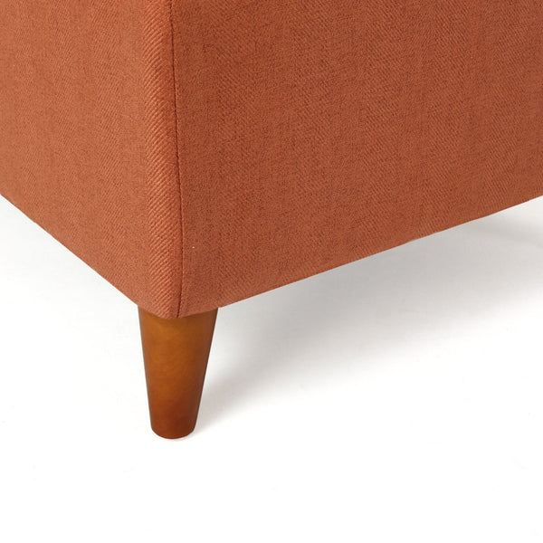 English Elm Storage Ottoman Bench with Lift Top Grey Upholstered Rolled Arm Traditional Style 74491.00ORG
