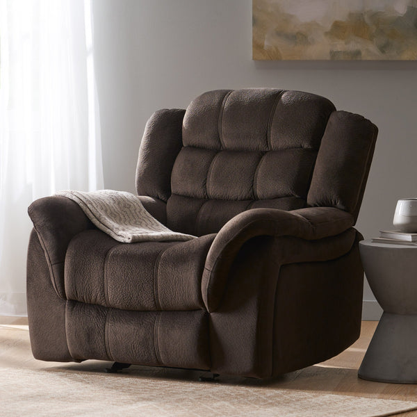 English Elm Christopher Knight Home® - Classic Glider Recliner with Luxurious PU Upholstery, Spacious Seat, Durable Frame, Ultimate Comfort Brown 57412.00F