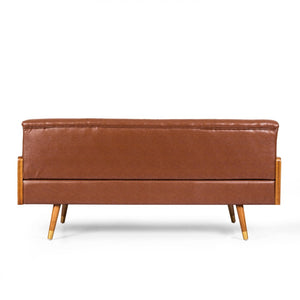 English Elm Aidan Tufted Fabric Sofa with Diamond Stitching and Gold Tipped Rubberwood Legs 61688.00PUCOGN