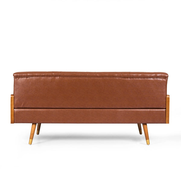 English Elm Aidan Tufted Fabric Sofa with Diamond Stitching and Gold Tipped Rubberwood Legs 61688.00PUCOGN