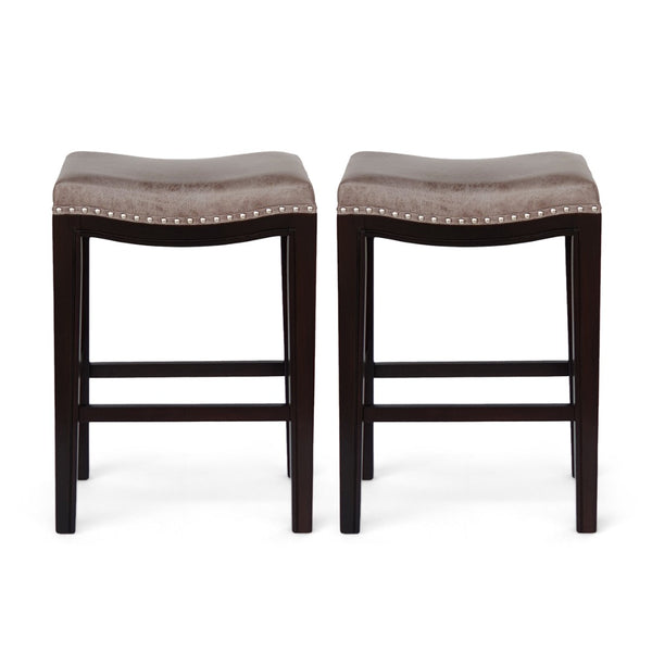English Elm Tiffin Woven Cane Foldable Outdoor Counter Stools Acacia Wood Bistro Set of 2 67703.00FGRY