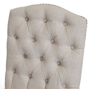 English Elm Christopher Knight Home® - DINING Button-Tufted Beige Fabric Chairs Set of 2 with Nailhead Accents & Weathered Wood Legs - Elegant 63229.00BGE