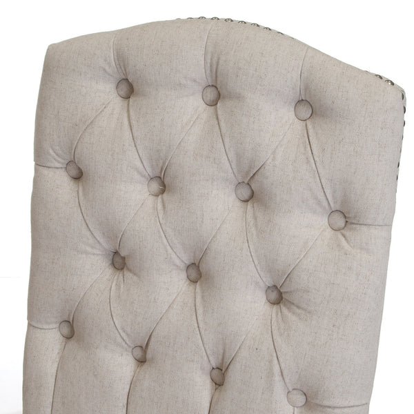 English Elm Christopher Knight Home® - DINING Button-Tufted Beige Fabric Chairs Set of 2 with Nailhead Accents & Weathered Wood Legs - Elegant 63229.00BGE