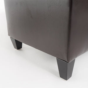 English Elm Christopher Knight Home® - Ottoman Bench with Storage, Button-Tufted PU Upholstery, Diamond Stitching, Rubber Wood Legs, 300 lb Capacity 59337.00PU