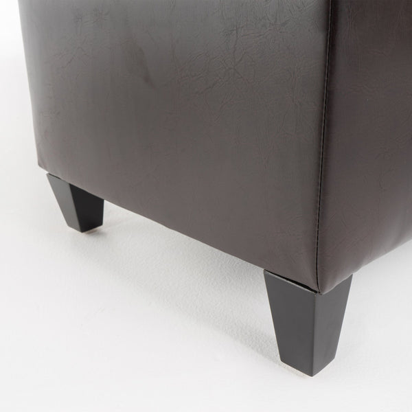 English Elm Christopher Knight Home® - Ottoman Bench with Storage, Button-Tufted PU Upholstery, Diamond Stitching, Rubber Wood Legs, 300 lb Capacity 59337.00PU