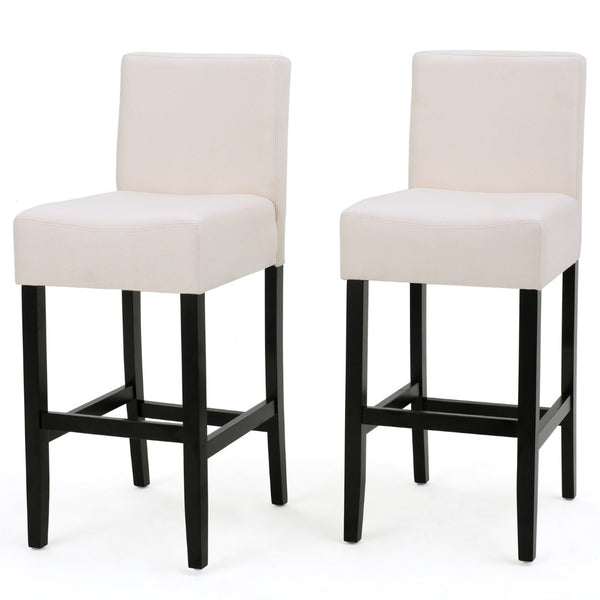 English Elm Zuma Upholstered Counter Stools Set of 2 Studded Acacia Wood Kitchen Island Seating 73723.00FBGE