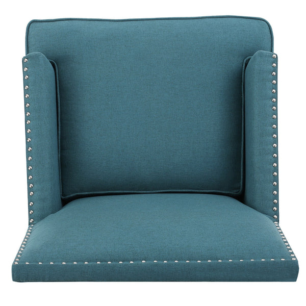 English Elm Christopher Knight Home® - CLUB Chair with Plush Padded Seat and Birch Legs, Upholstered Fabric Accent Chair for Living Room Comfort Teal 30.65 L x 29.75 W x 28.75 H 60165.00DTE
