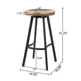 Christopher Knight Home® - Noble House - Silas Antique Pinewood Swivel Barstool, Natural Finish - Set Of 2