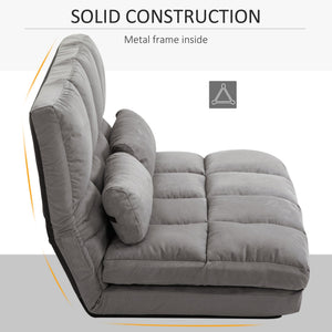 English Elm Convertible Floor Sofa Chair - Versatile Folding Couch Bed With 2 Pillows, Adjustable For Comfort W2225142648