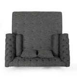 Christopher Knight Home® - Noble House - Wellston Contemporary Tufted Double Chaise Lounge with Accent Pillows