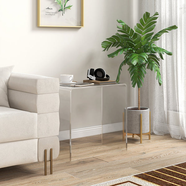 English Elm 21" Minimalist Acrylic Waterfall Coffee Table 15mm Thick Clear End Table, Nearly Unbreakable W2225142669