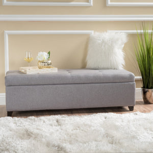 Christopher Knight Home® - Noble House - Brentwood Contemporary Tufted Fabric Storage Ottoman Bench