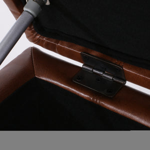 English Elm Christopher Knight Home® - ISABELLA Ottoman with Faux Leather Button-Tufted Top, Hidden Storage & Soft-Close Hinges for Home Comfort Light Brown 74567.00