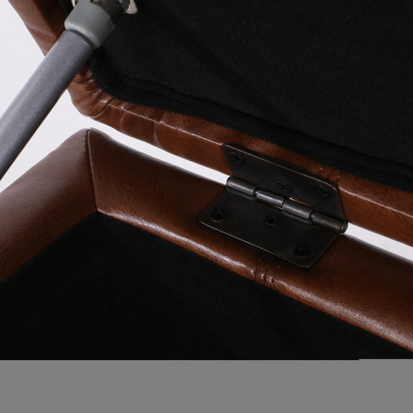 English Elm Christopher Knight Home® - ISABELLA Ottoman with Faux Leather Button-Tufted Top, Hidden Storage & Soft-Close Hinges for Home Comfort Light Brown 74567.00