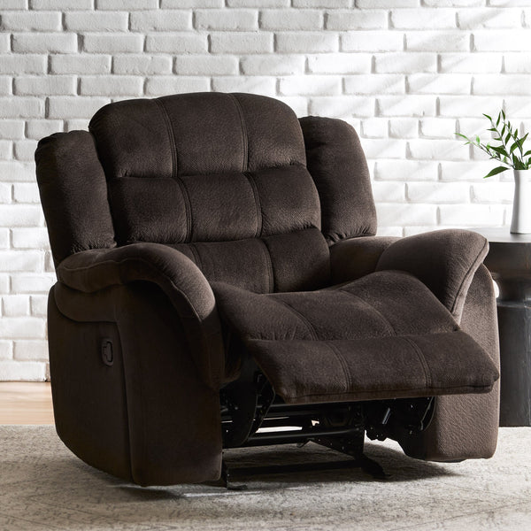 English Elm Christopher Knight Home® - Classic Glider Recliner with Luxurious PU Upholstery, Spacious Seat, Durable Frame, Ultimate Comfort Brown 57412.00F