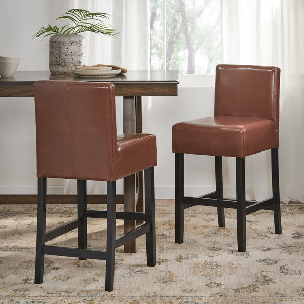 English Elm Christopher Knight Home® - ZUMA Plush Fabric Counter Stool with Breathable Upholstery, Thick Padded Support and Easy Care Finish Brown 73723.00HZLNT