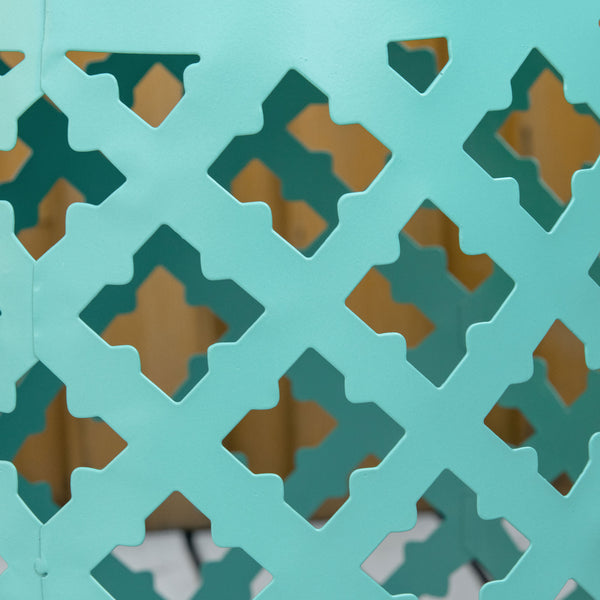 English Elm 12" Blue Mosaic Patio Side Table - Durable Steel Frame, Versatile Garden Stool, 175 lb Capacity W2225142494