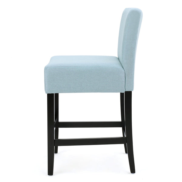 English Elm Christopher Knight Home® - ZUMA Plush Fabric Counter Stool with Breathable Upholstery, Thick Padded Support and Easy Care Finish Light Blue 73723.00FLBLU