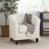 Christopher Knight Home® Plaza Club Chair: Cozy Tub Design, Refined Upholstery, Birch Wood Legs - 30.5