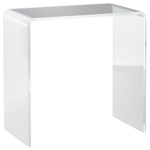 English Elm 21" Minimalist Acrylic Waterfall Coffee Table 15mm Thick Clear End Table, Nearly Unbreakable W2225142669