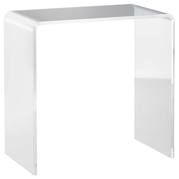 English Elm 21" Minimalist Acrylic Waterfall Coffee Table 15mm Thick Clear End Table, Nearly Unbreakable W2225142669