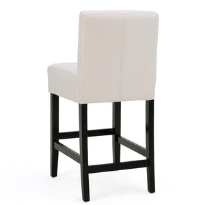 English Elm Zuma Upholstered Counter Stools Set of 2 Studded Acacia Wood Kitchen Island Seating 73723.00FBGE