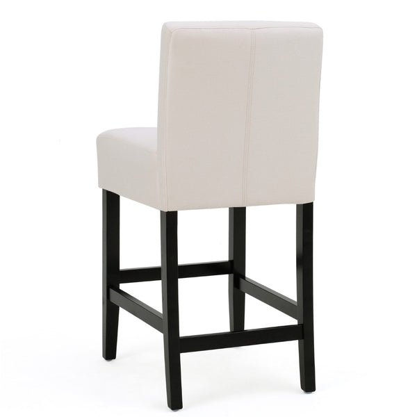 English Elm Zuma Upholstered Counter Stools Set of 2 Studded Acacia Wood Kitchen Island Seating 73723.00FBGE
