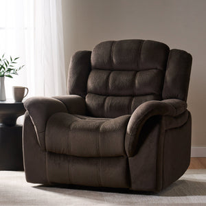 English Elm Christopher Knight Home® - Classic Glider Recliner with Luxurious PU Upholstery, Spacious Seat, Durable Frame, Ultimate Comfort Brown 57412.00F