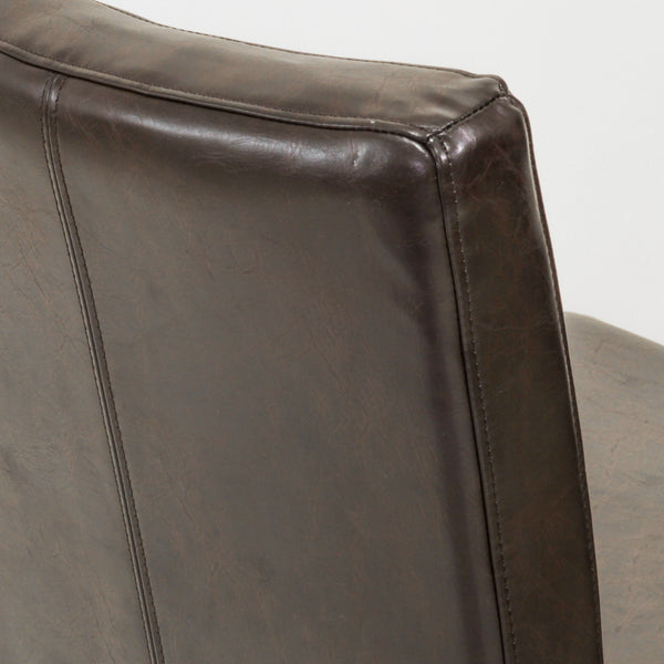 English Elm Christopher Knight Home® - 26-inch Brown Leather Counter Stools Set of 2 — Bonded Leather Seats, Ergonomic Back, Rubberwood Legs, Easy-Clean 73723.00PU