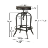 Christopher Knight Home® - Noble House - Gunner Swivel Iron Bar Stool